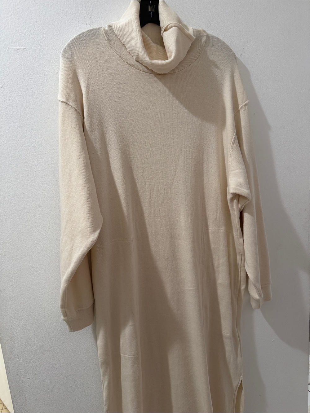 Free people beach natural cream Georgie midi sweater dress size small